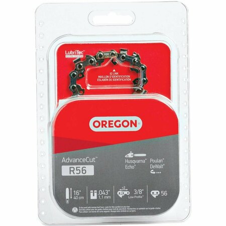 OREGON CUTTING Oregon AdvanceCut LubriTec 16 In. 3/8 In. Low Profile 56 Link Chainsaw Chain R56